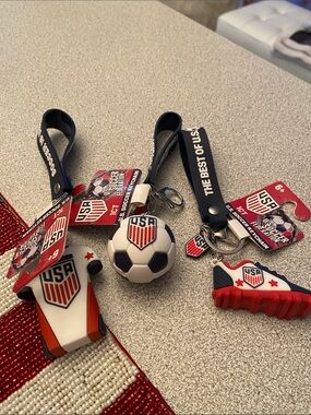 USA Soccer Keychain Set – Red, White & Blue